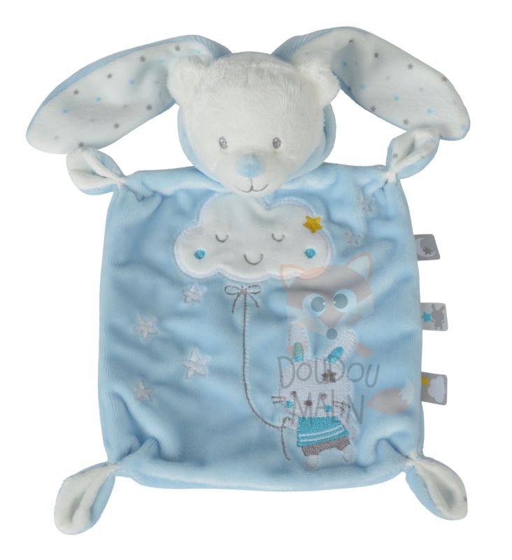 Max & sax baby comforter rabbit blue white cloud 20 cm 