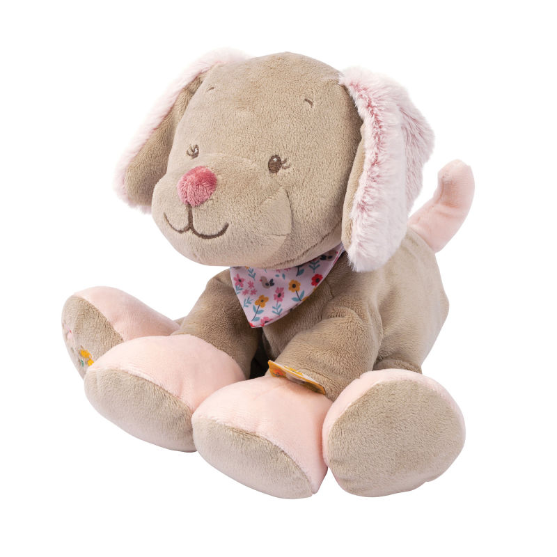 iris & lali soft toy dog beige pink 30 cm 