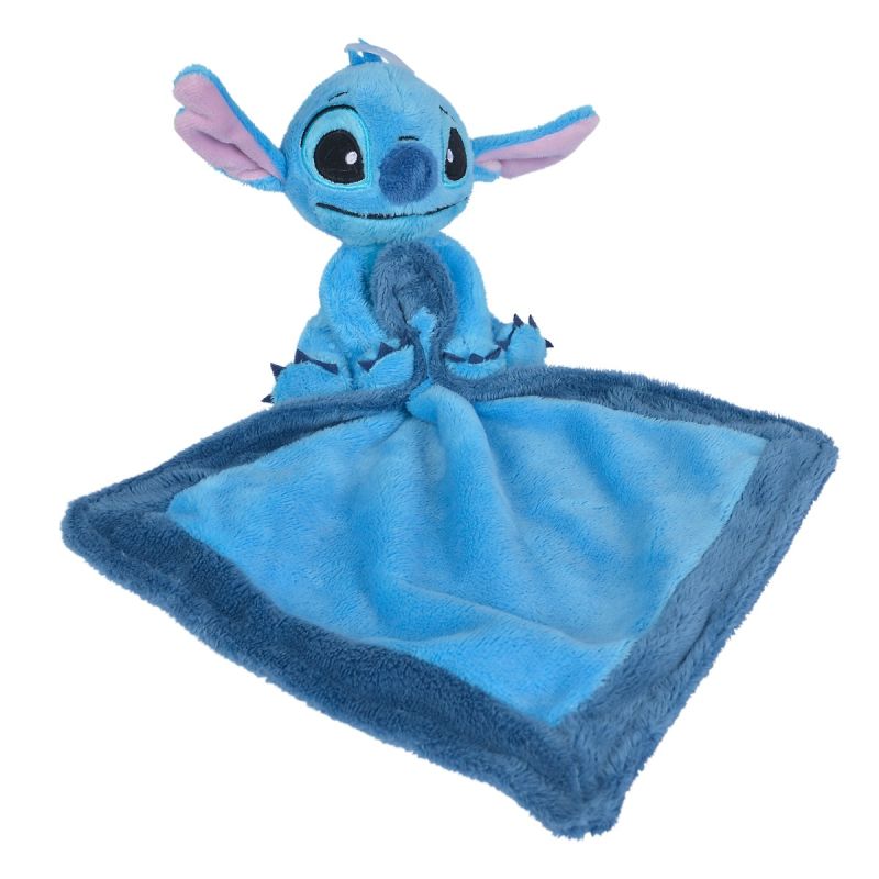 Disney - Stitch et Angel - Peluche allongée réversible bleu violet 25 cm