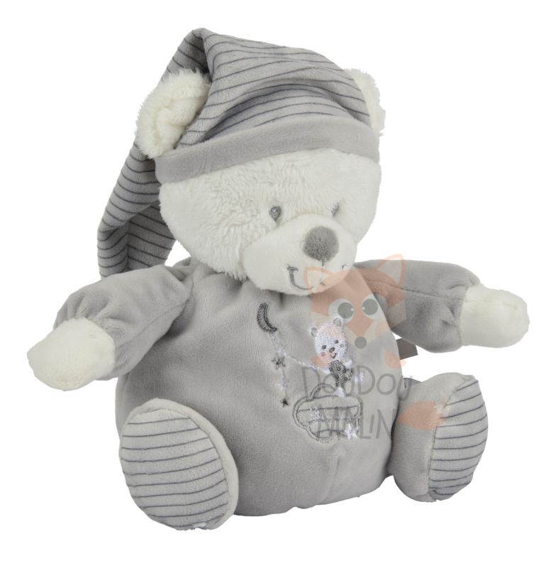 Max & sax soft toy grey bear white 