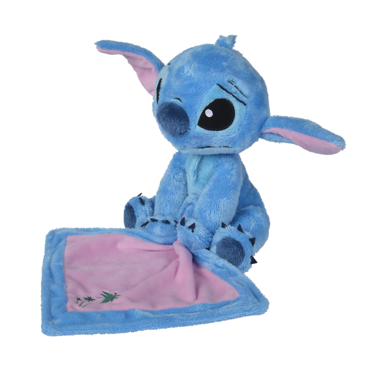 Disney Stitch Peluche avec doudou bleu rose palmier 25 cm