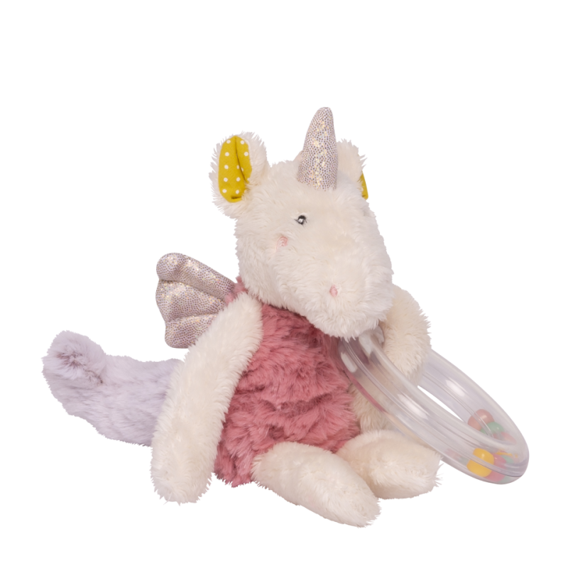  lilou & perlin ring rattle unicorn pink 