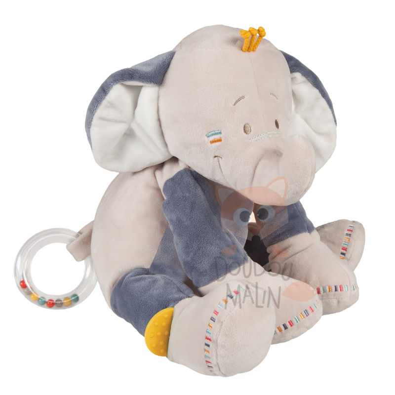  bao & wapi activity plush elephant grey blue 40 cm 