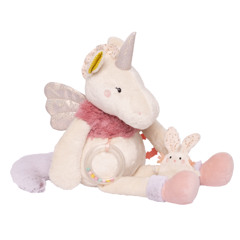  lilou & perlin activity soft toy unicorn pink beige 