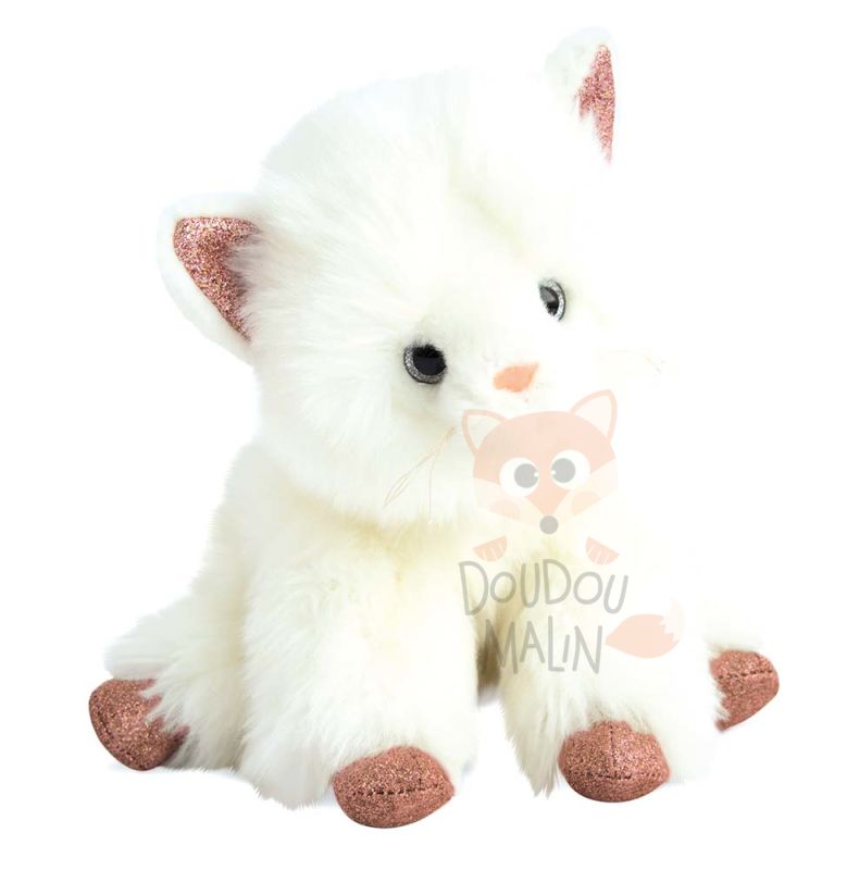  girls & glitter soft toy white pink cat 