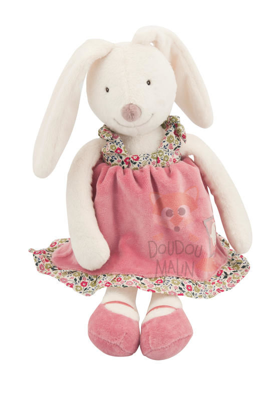  myrtille & capucine soft toy pink rabbit dress 