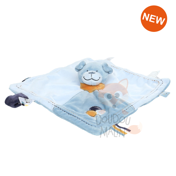  achille & zebrito baby comforter tidou blue dog  