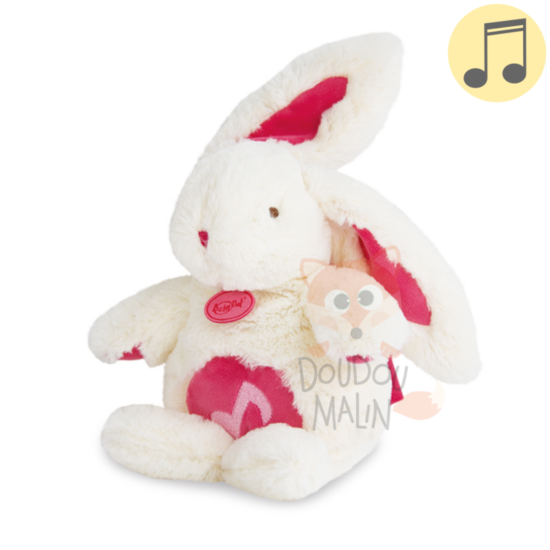 Baby Nat Les Calins Musical Soft Toy Rabbit Red Baby Nat Les Calins Musical Soft Toy Rabbit Red