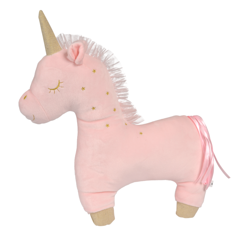 Girls Pink Velour Unicorn Doudou (20cm)