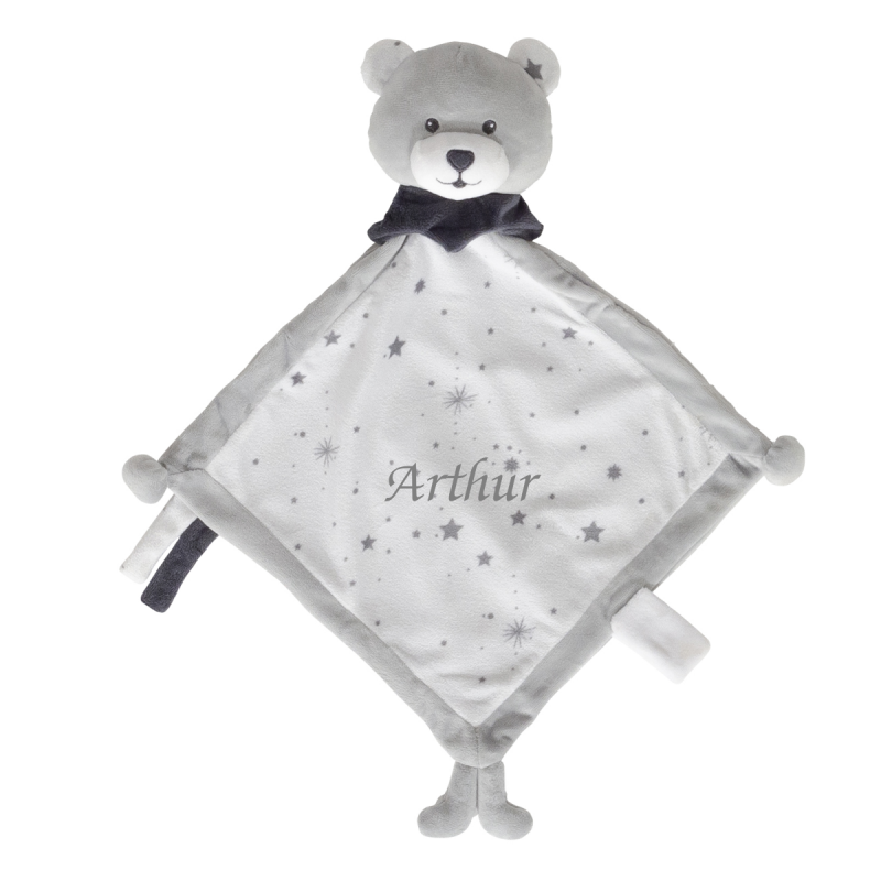  - martin & his friends - bear comforter white grey 30 cm 