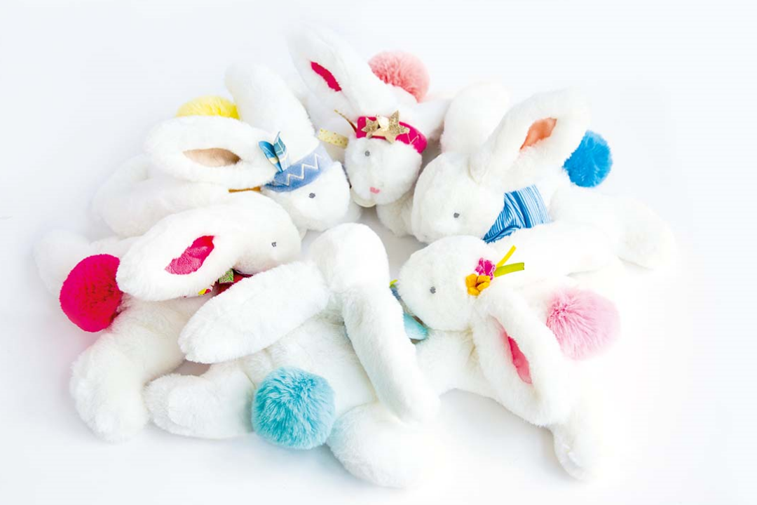 doudou et compagnie lapin tutti frutti peluche