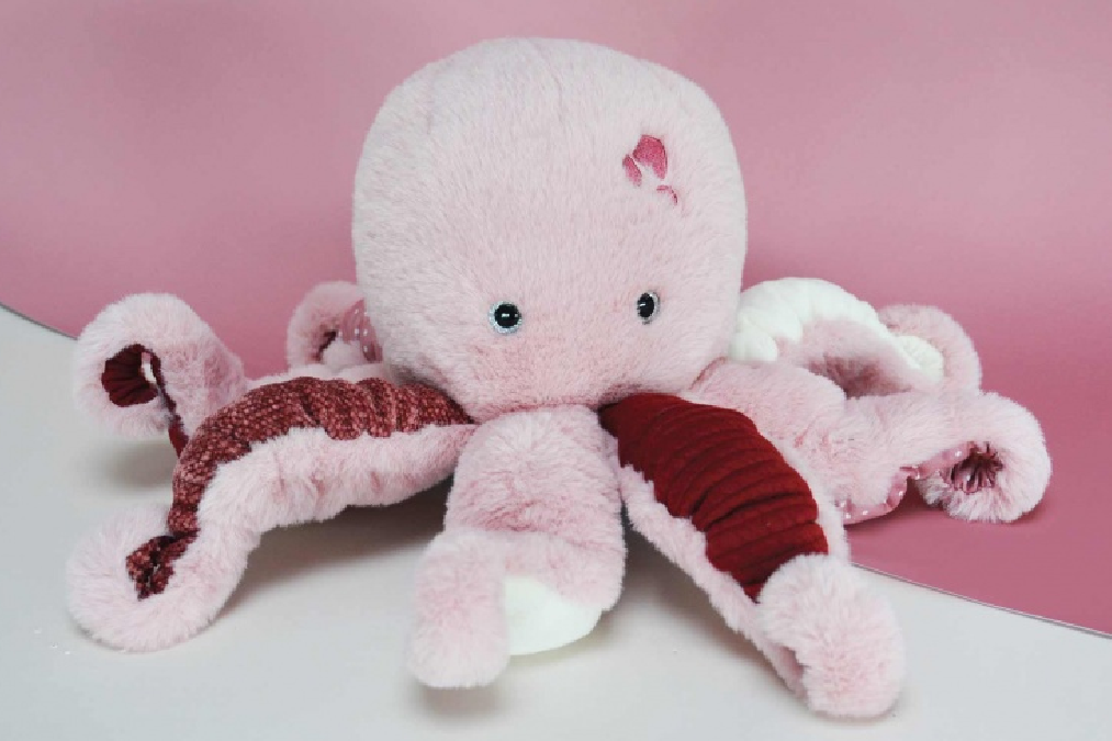 peluche pieuvre rose