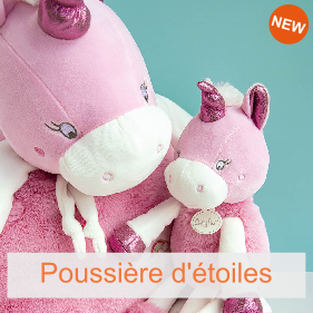 Baby Nat' doudou attache sucette éléphant Eglantine rose - DOUDOU STORE