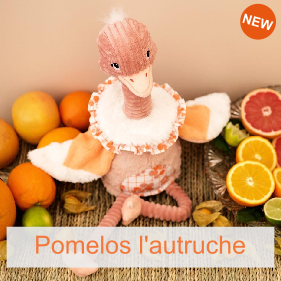 Doudou baby Pomelos L'Autruche de Les Déglingos